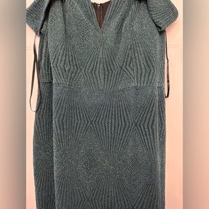 David’s Bridal Formal mermaid green shimmer off the shoulder dress